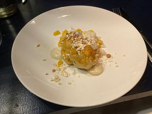 Cauliflower with popcorn, peanuts and mandarin at Le Jardin in Utrecht