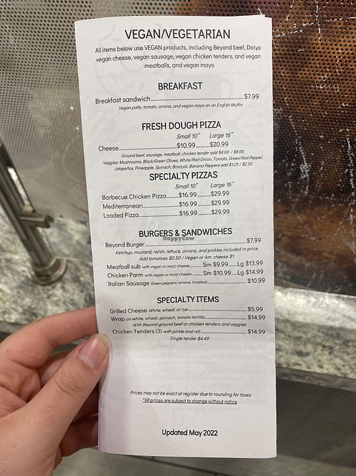 Vegan menu   at Andes Variety & Take Out in Warren