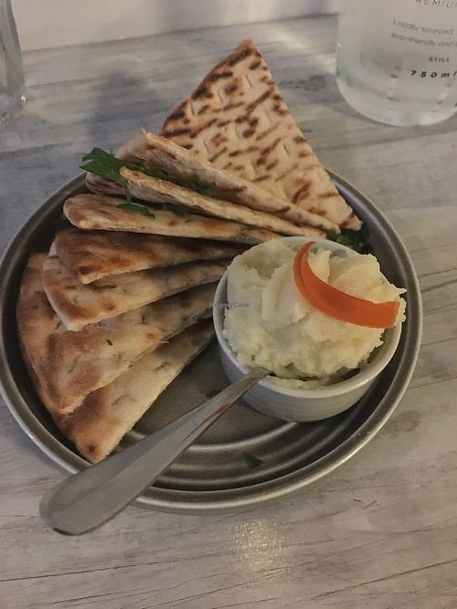 Skordalia Dip w/ fresh Pitta bread  at Meraki in Darwin
