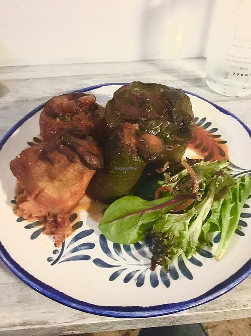Gemista ‘Cretan Style’ stuffed Potato, Zucchini, Tomato and Capsicum at Meraki in Darwin