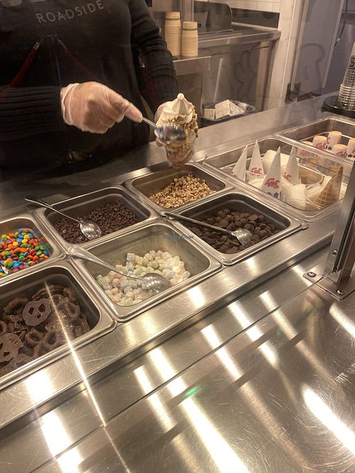 LARGE Oatly Soft Serve Because We Needed a Pick-Me-Up (Topped with Almonds)  at Gott's Roadside - 1 Ferry Building in San Francisco