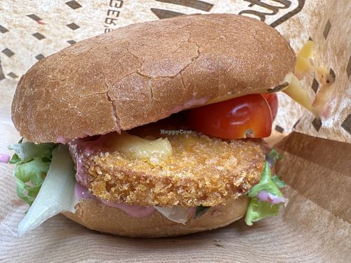 pink burger  at Swing Kitchen in Innsbruck