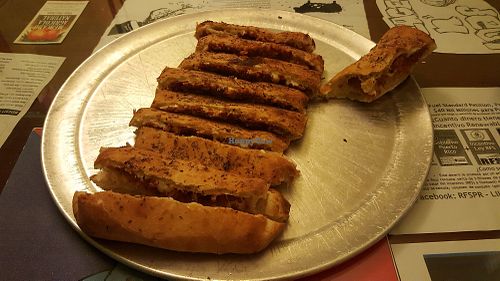 Chori Peaces - bread stuffed with Daiya & vegan chorizo at Peace n Loaf in San Juan