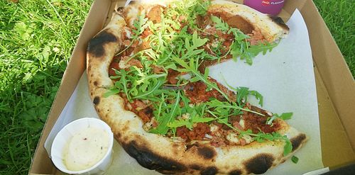The vegan 'woody' with added rocket, which i recommend! at Woody's Pizza in Todmorden