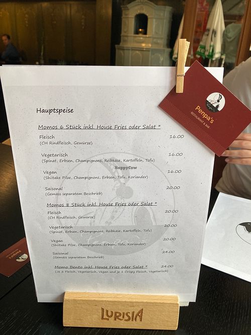 die Speisekarte at Penpa's in Schaffhausen