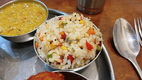 rice with veg  at Govindas in Almaty
