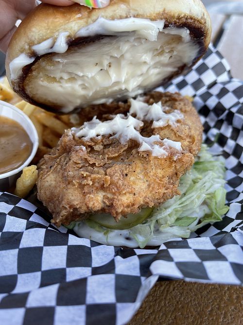 Chkn Sandwich (available Wednesdays only). Delicious! The juiciest I’ve ever had!  at FRANCIS in Minneapolis