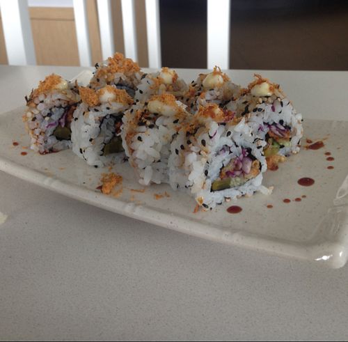 Sesame (and fried enoki mushroom) roll - vegan at EcoLife Kitchen in Kuala Lumpur