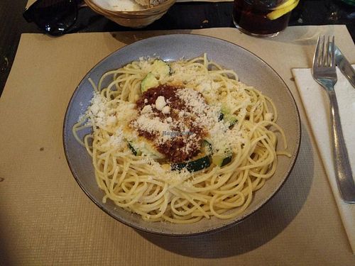 Spaghetti at Cocina Vegetariana Internacional in Madrid