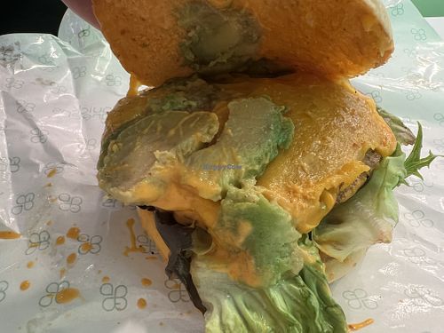 Avostack burgers with vegan cheese $17.80  at Quick Greens - Funan Ctr in Central Singapore
