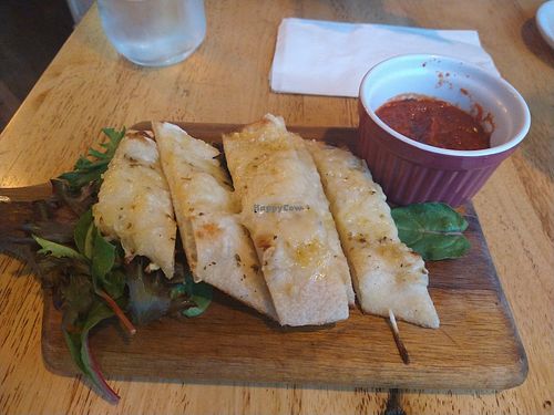 vegan cheesy bread at Eat at Jumbos in Somerville