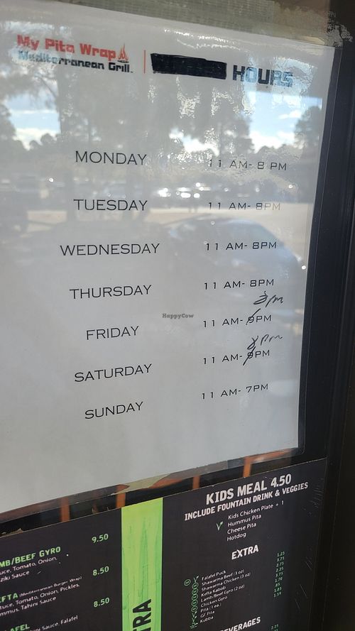 Hours at My Pita Wrap Mediterranean Grill in Flagstaff