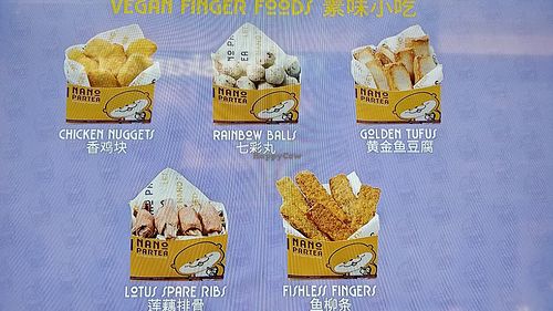 Finger Foods menu - Vegan and no alliums at Nano Partea - Citylink Mall in Central Singapore