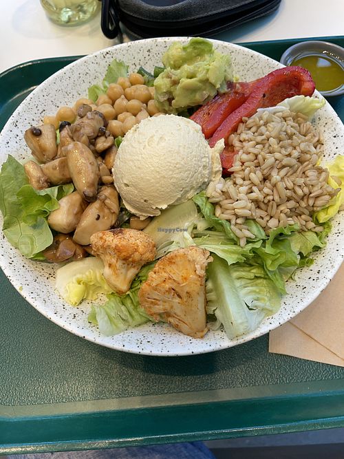 Hummus mushroom salad  at Crispy Fresh in Seoul