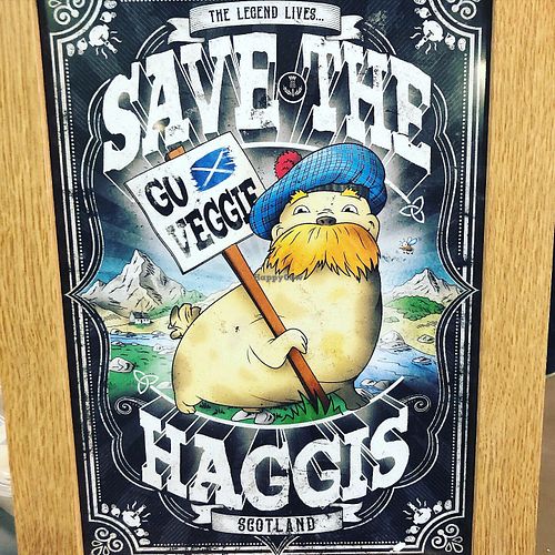 Go veggie poster in the shop  at The Haggis Box in Edinburgh