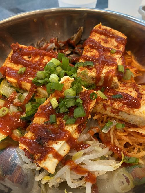 Vegan tofu bibimbap rice bowl at Rice Bar - Capitol Gallery in Washington