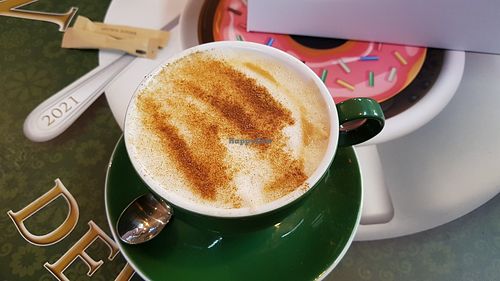 Chai latte with Oat milk at Nonna's Deliciously Different in Swansea