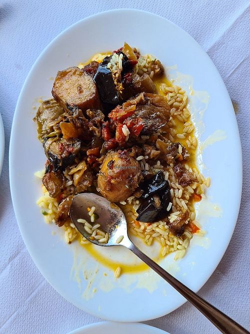 Main course at Georgia's Traditional Taverna in Crete