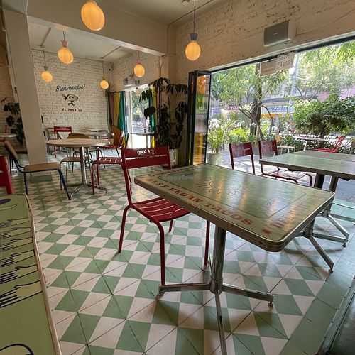 Inside  at Groovy's Taqueria Vegana in Mexico City