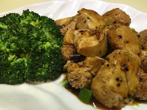 Beef Steak with Black Pepper Sauce at Gaia Veggie Shop - Causeway Bay in Hong Kong Island