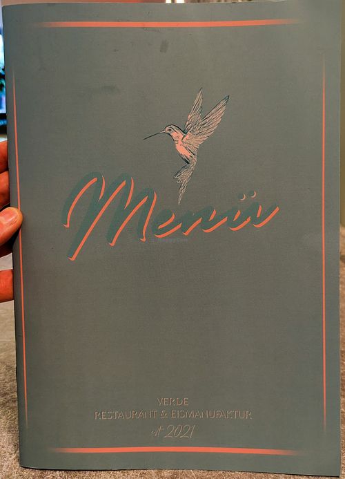 Menu page at Verde at Verde in Karlsruhe