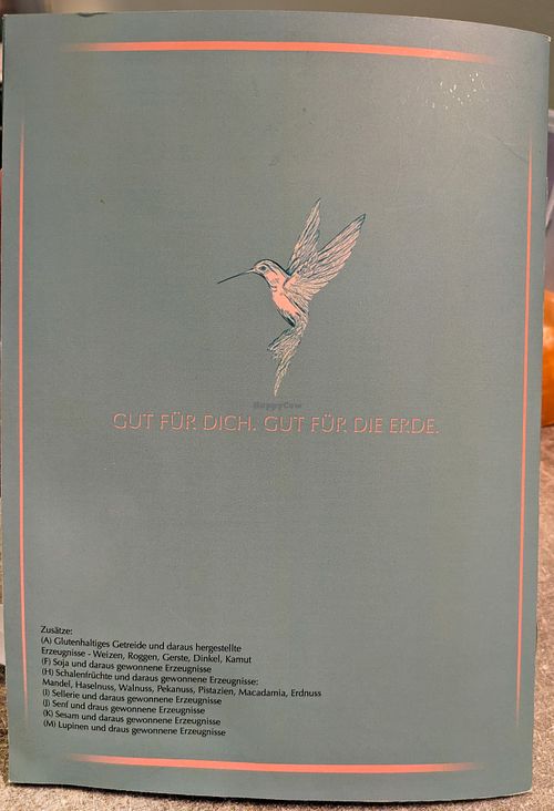 Menu page at Verde at Verde in Karlsruhe