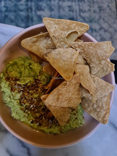 Corn chips with avo and dukha at Mr Percy in Sydney