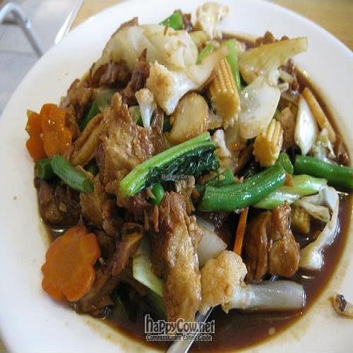 Braised mock duck with sweet hoi sin sauce at Compass Rose in Perth