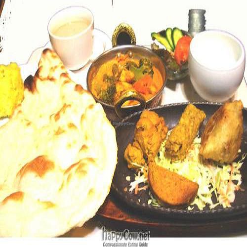 Dinner A set 1800 yen at Shama Vegetarian Indian Restaurant in Osaka