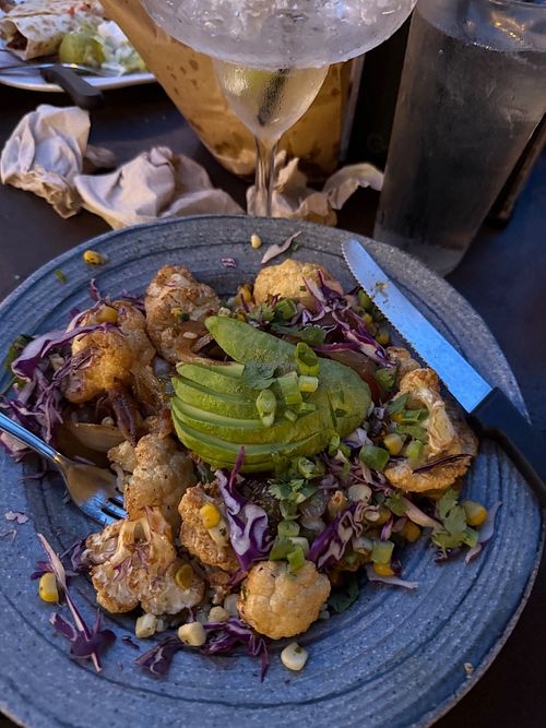 Roasted veggie bowl - without chili crema and crispy tortilla strips  at Taco Mundo Kitchen y Cantina in North Myrtle Beach
