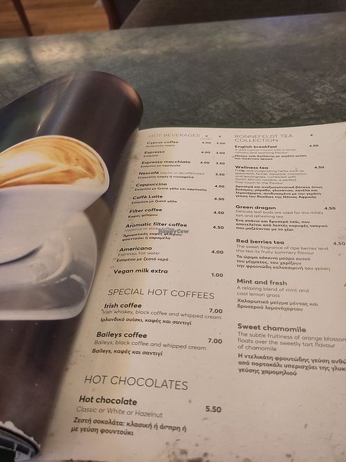 1€ for plant milk at Cafe Central in Ayia Napa