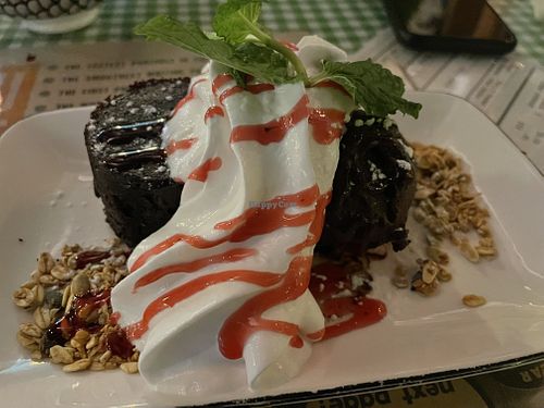 Chocolate molten cake - highly recommended! Excellent dessert!  at Veggie4Love in Hong Kong Island