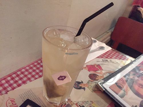 Iced lemon ginger tea at Veggie4Love in Hong Kong Island