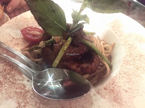 Supreme Truffle - Garlicky Black Truffle Pate Creamy Sauce with Portobello and Asparagus at Veggie4Love in Hong Kong Island