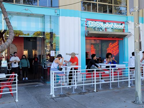 Outside at Monty's Good Burger - Culver City in Culver City