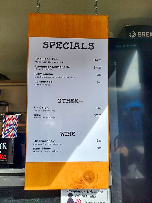 Specials at Better Together Beer and Coffee Cart in Portland