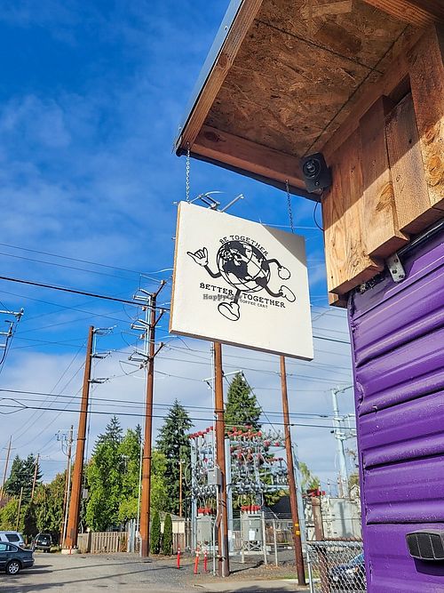 Signage  at Better Together Beer and Coffee Cart in Portland