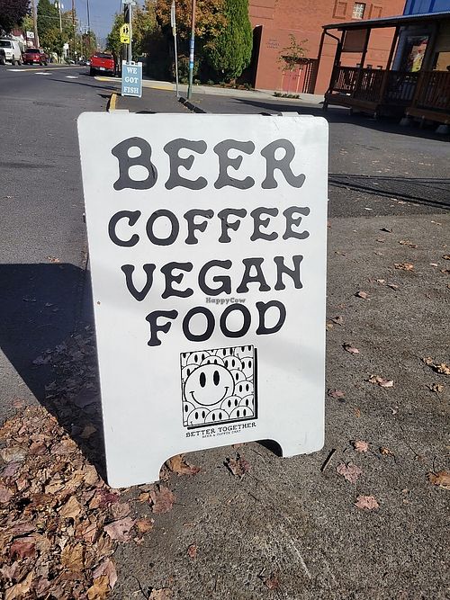 Signage  at Better Together Beer and Coffee Cart in Portland