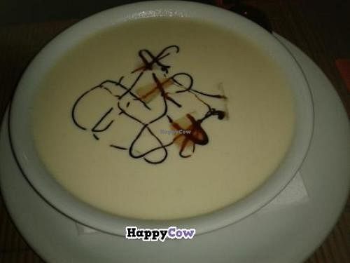 Almond and garlic cold soup at Vegetariano El Calafate in Malaga