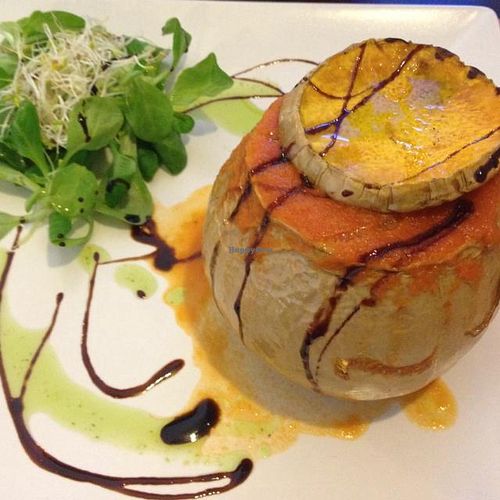 stuffed pumpkin at Vegetariano El Calafate in Malaga
