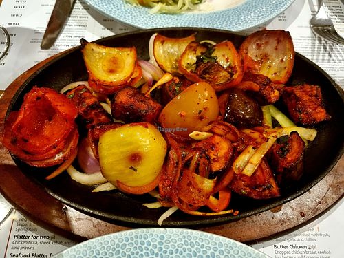 Aubergine shashlick. at Shah's in Wellesbourne