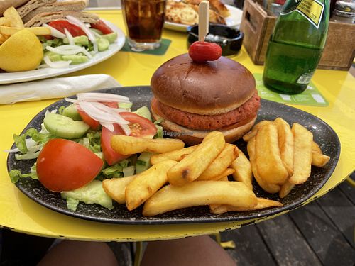 Vegan Burger  at Island Beach Bar in Paphos