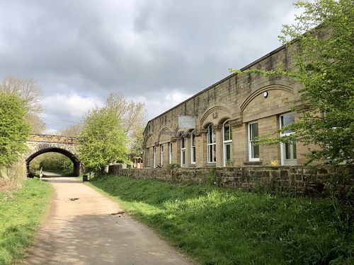 The Station café from the Monsal trail point of view  at Hassop Station Cafe in Bakewell