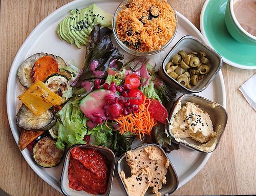 Vegan breakfast plate at Xafé in Dusseldorf