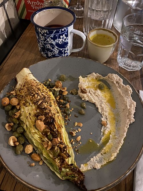 Cabbage starter 😬 at Black Leaf in Manchester