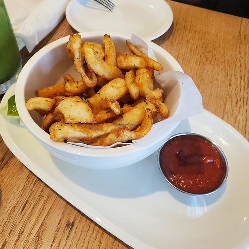 Coconut "calamari" at Cafe Gratitude- Larchmont in Hollywood