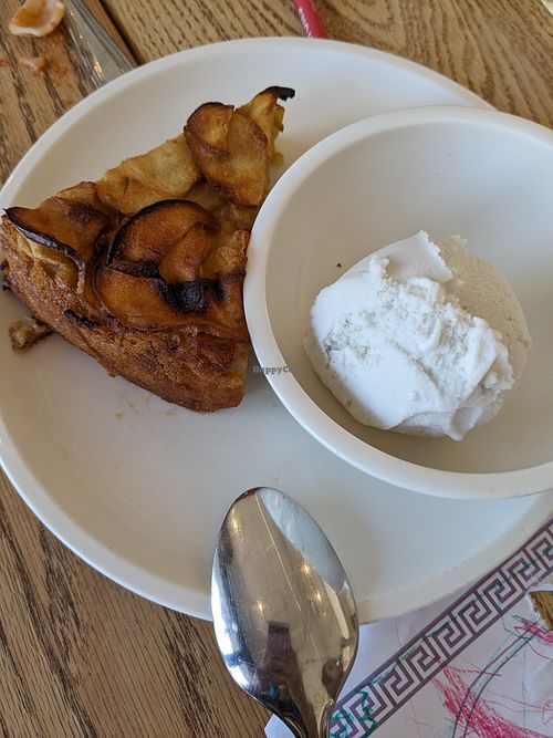 Apple cake with coconut ice cream = AMAZING! at Cafe Gratitude- Larchmont in Hollywood