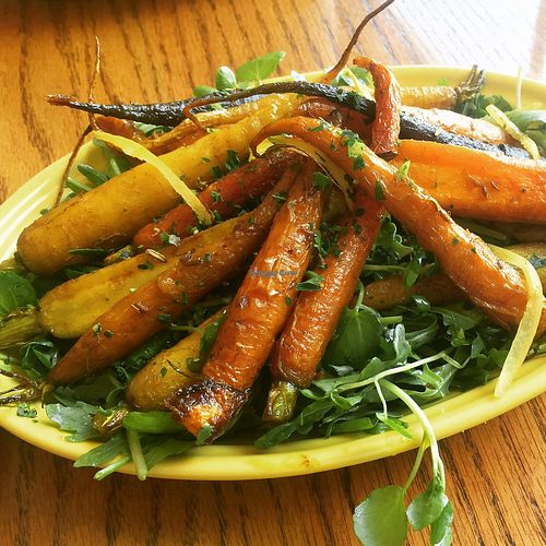 Turmeric carrots at Cafe Gratitude- Larchmont in Hollywood