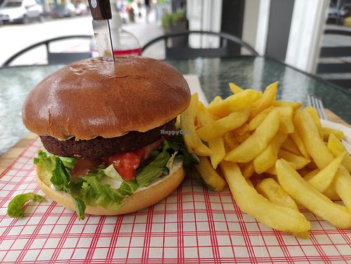 Falafel burger at Gyros House in Kalampaka