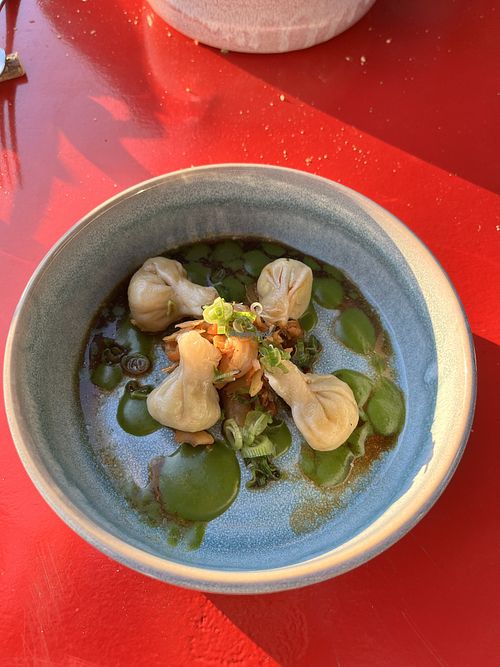 Dumplings with kimchi and coriander sauce  at LAUCH in Basel